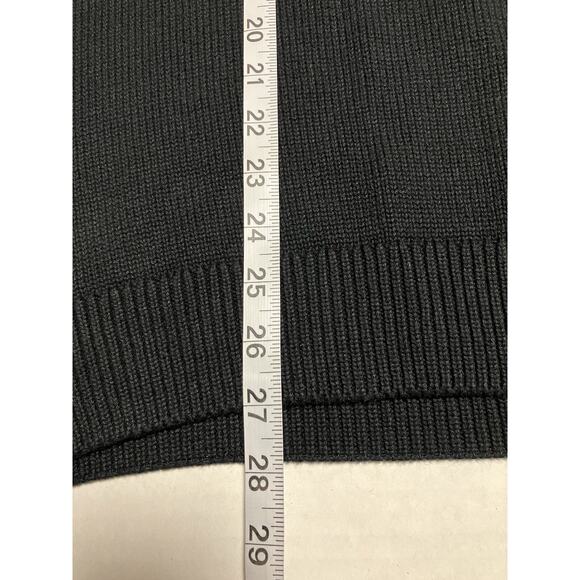 Mens Chaps V-Neck Sweater Tight Knit Long Sleeve 100% Cotton Black Sz Large EUC - Picture 11 of 11